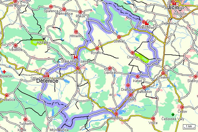 Mapa cyklotrasy