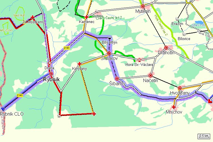 Mapa cyklotrasy Mapa cyklotrasy