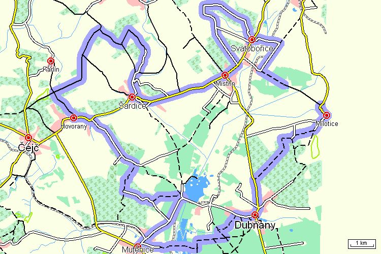 Mapa cyklotrasy Mapa cyklotrasy