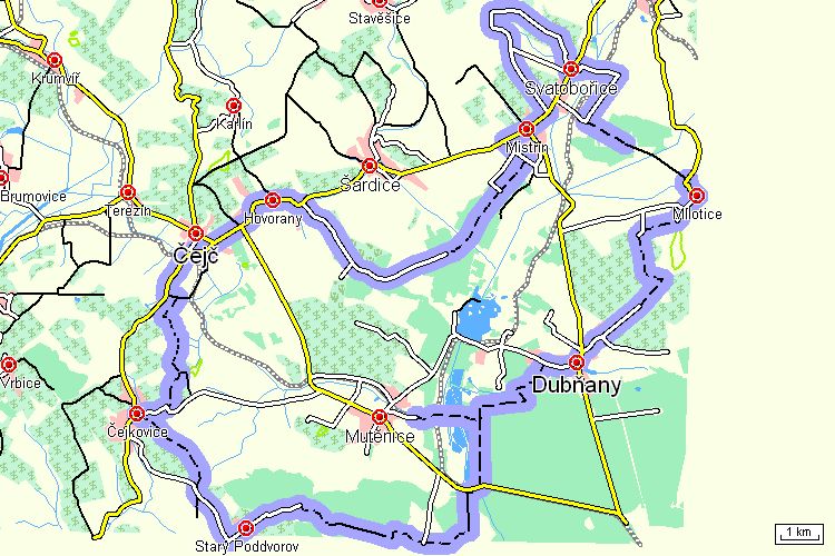 Mapa cyklotrasy Mapa cyklotrasy