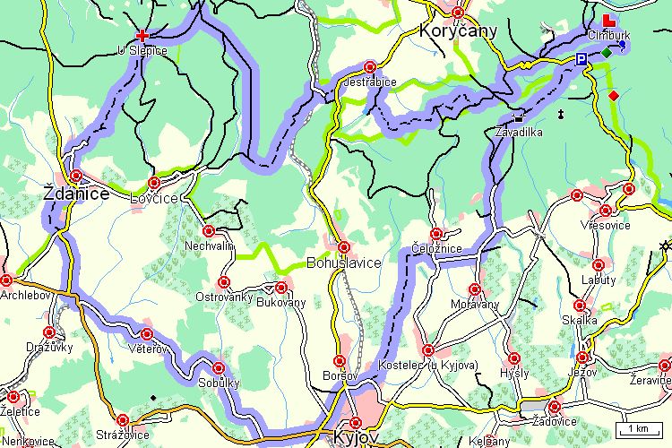 Mapa cyklotrasy
