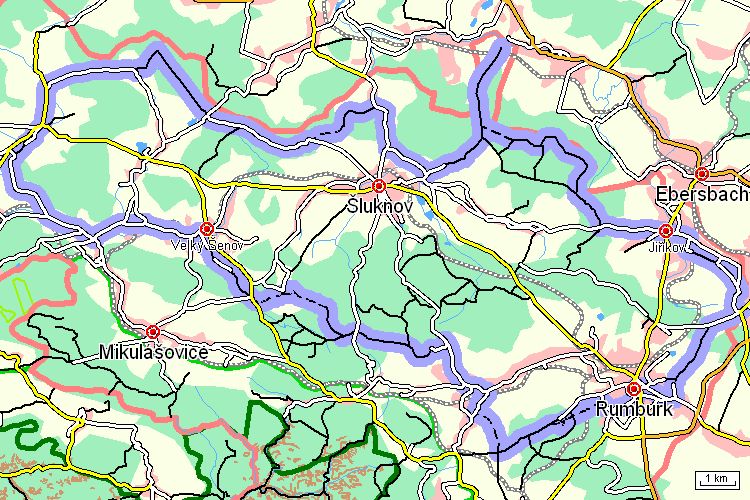 Mapa cyklotrasy Mapa cyklotrasy