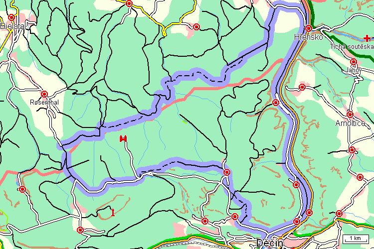 Mapa cyklotrasy