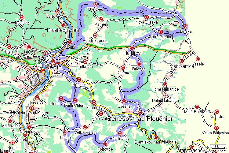 Mapa cyklotrasy