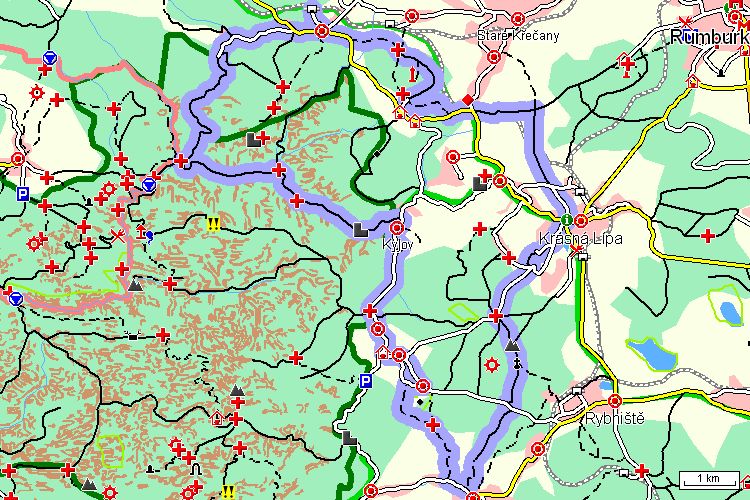 Mapa cyklotrasy Mapa cyklotrasy