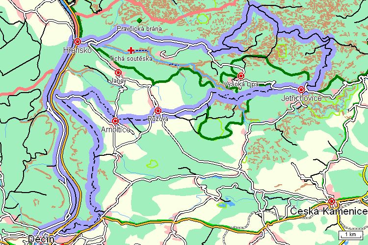 Mapa cyklotrasy