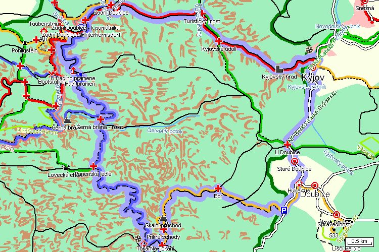 Mapa cyklotrasy Mapa cyklotrasy