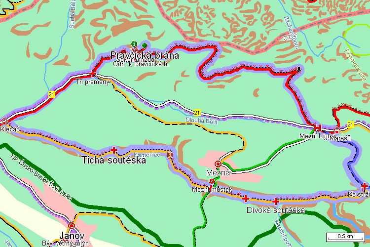 Mapa cyklotrasy Mapa cyklotrasy