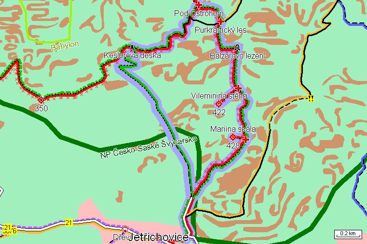Mapa cyklotrasy