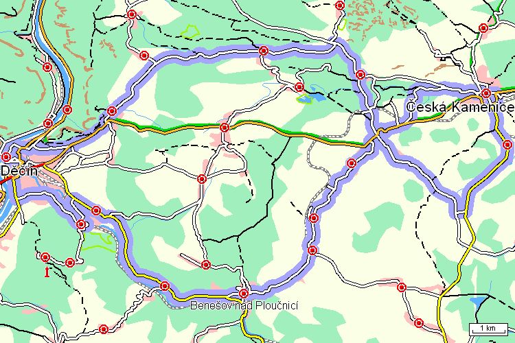 Mapa cyklotrasy