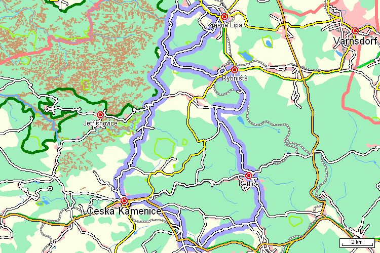 Mapa cyklotrasy