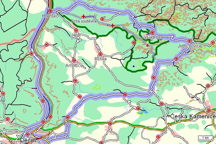 Mapa cyklotrasy