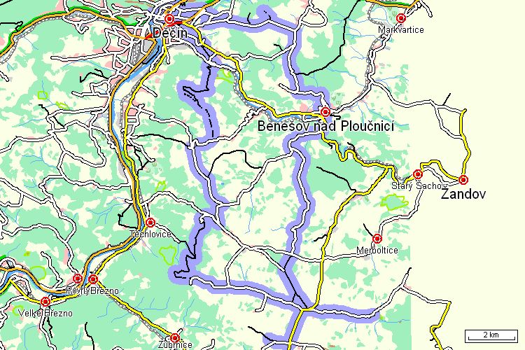 Mapa cyklotrasy Mapa cyklotrasy