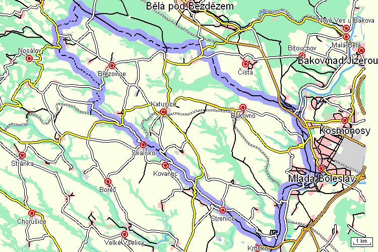 Mapa cyklotrasy Mapa cyklotrasy