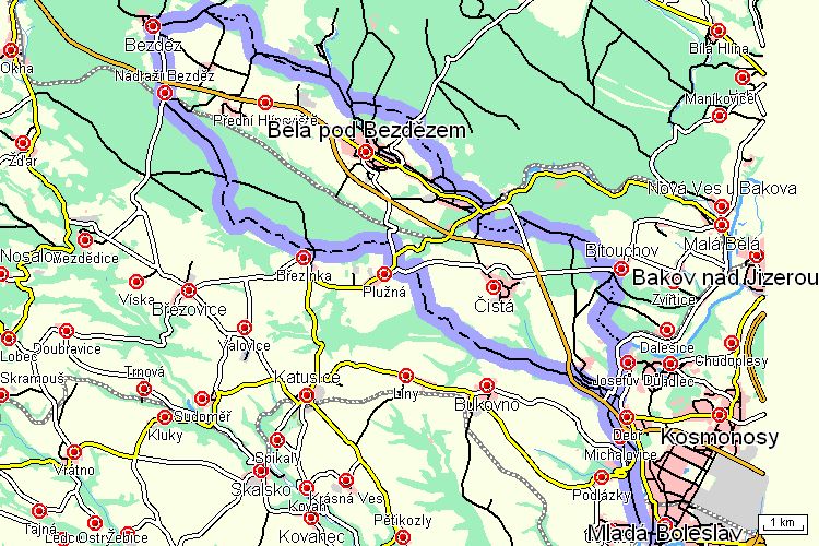 Mapa cyklotrasy