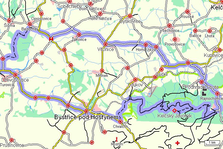 Mapa cyklotrasy Mapa cyklotrasy