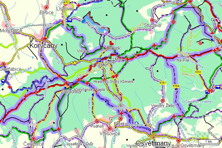 Mapa cyklotrasy Mapa cyklotrasy