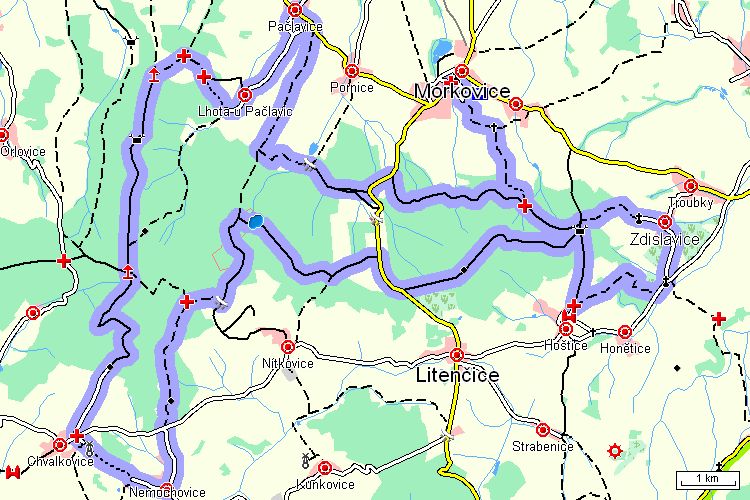 Mapa cyklotrasy Mapa cyklotrasy