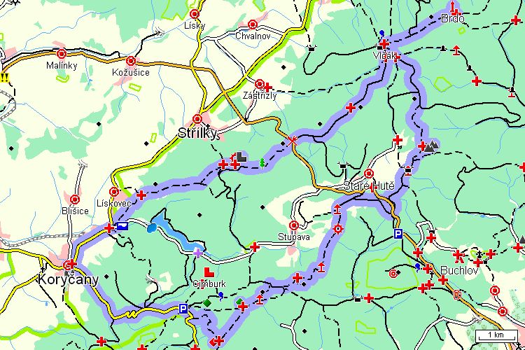 Mapa cyklotrasy Mapa cyklotrasy