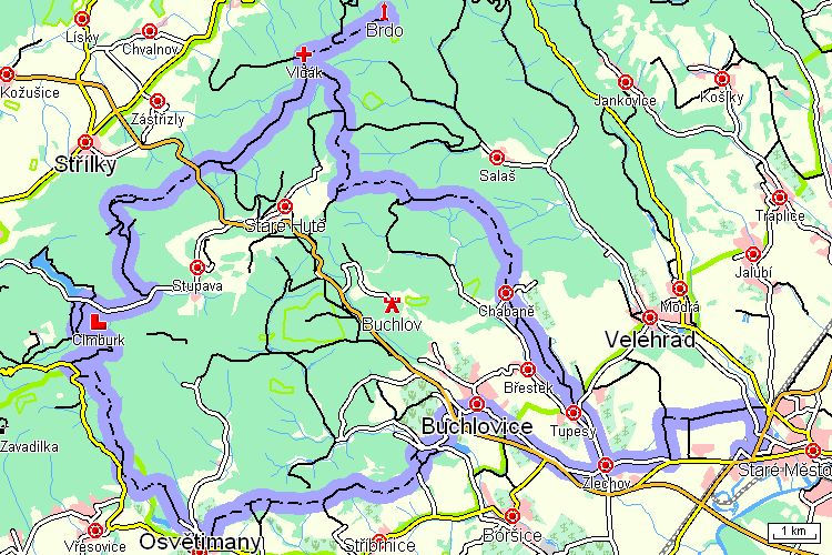 Mapa cyklotrasy Mapa cyklotrasy