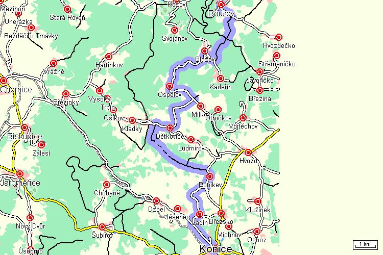 Mapa cyklotrasy Mapa cyklotrasy