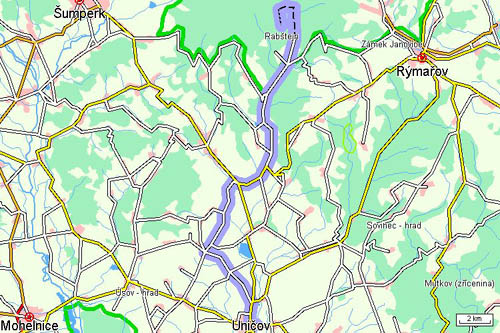 Mapa cyklotrasy Mapa cyklotrasy