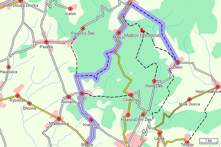 Mapa cyklotrasy