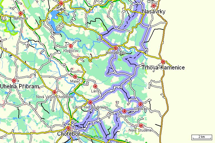 Mapa cyklotrasy