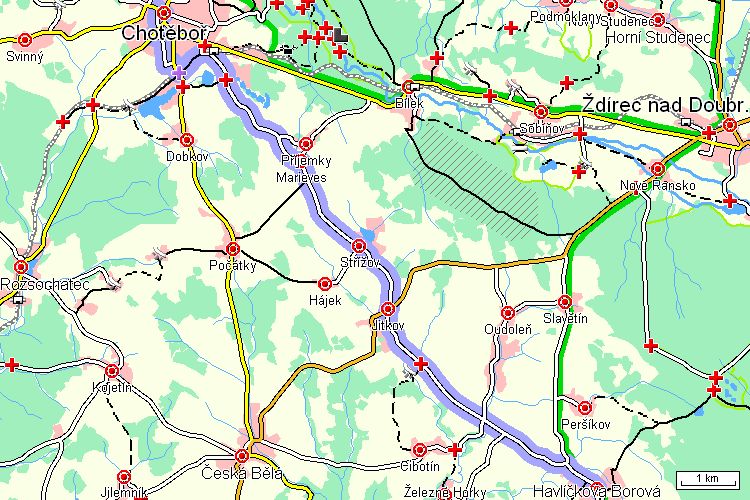 Mapa cyklotrasy Mapa cyklotrasy