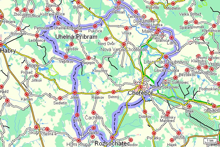 Mapa cyklotrasy Mapa cyklotrasy