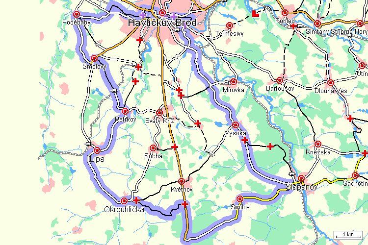 Mapa cyklotrasy