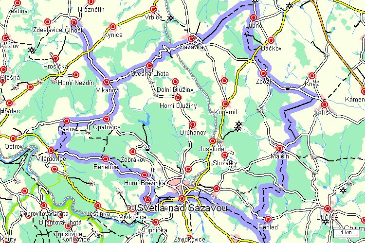 Mapa cyklotrasy Mapa cyklotrasy