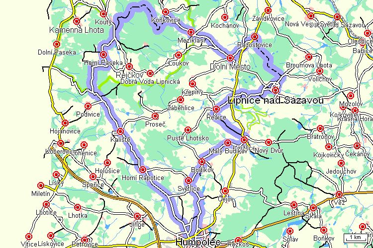 Mapa cyklotrasy