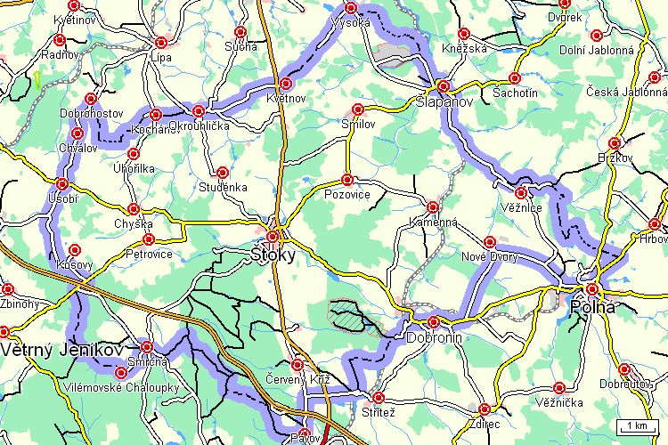 Mapa cyklotrasy Mapa cyklotrasy