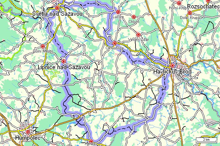 Mapa cyklotrasy