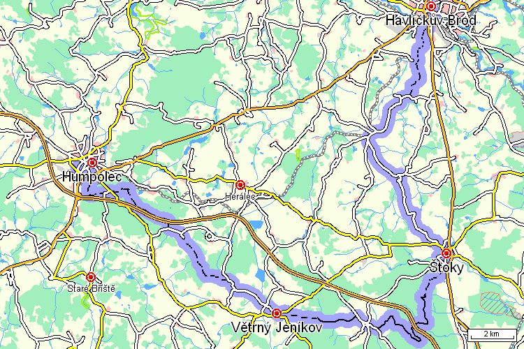 Mapa cyklotrasy Mapa cyklotrasy