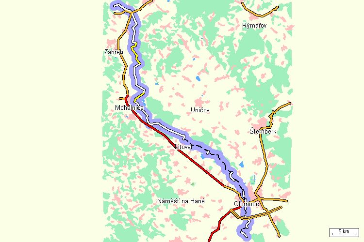 Mapa cyklotrasy