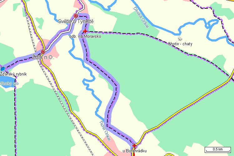 Mapa cyklotrasy Mapa cyklotrasy