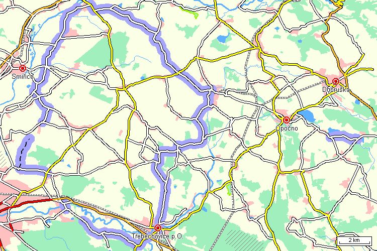 Mapa cyklotrasy Mapa cyklotrasy