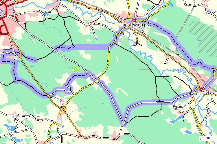 Mapa cyklotrasy Mapa cyklotrasy