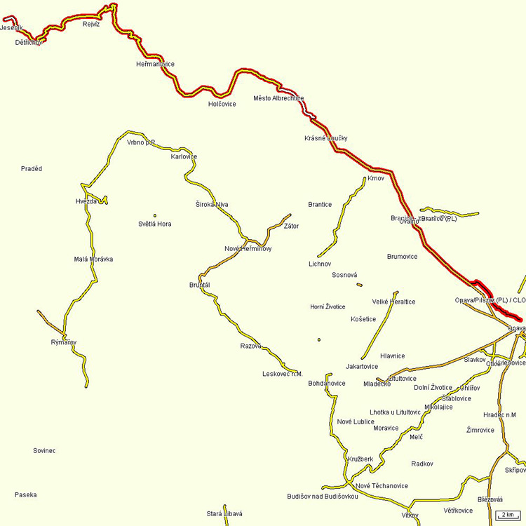 Mapa cyklotrasy Mapa cyklotrasy