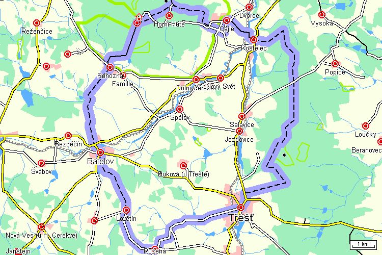 Mapa cyklotrasy