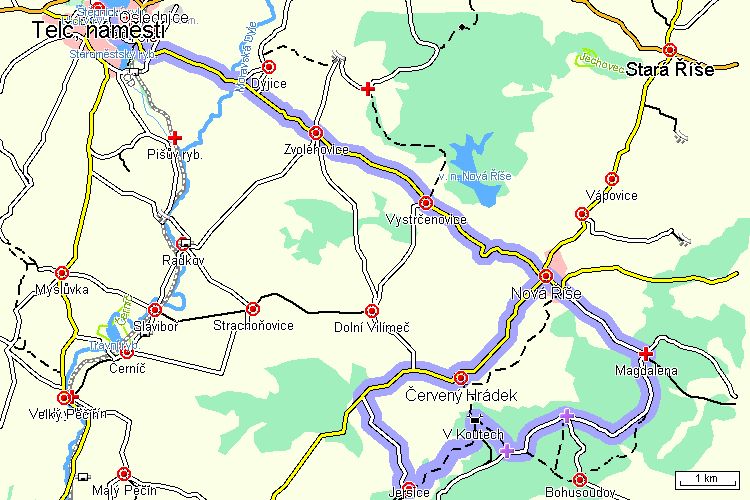 Mapa cyklotrasy