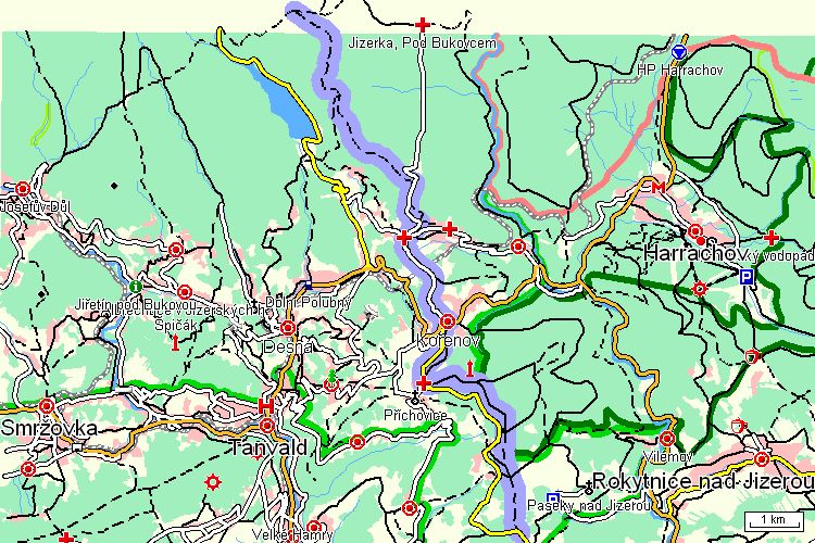 cyklotrasy jizerské hory mapa KČT 3018   Cyklotrasa   Severní Čechy   Jizerské hory a Frýdlantsko cyklotrasy jizerské hory mapa