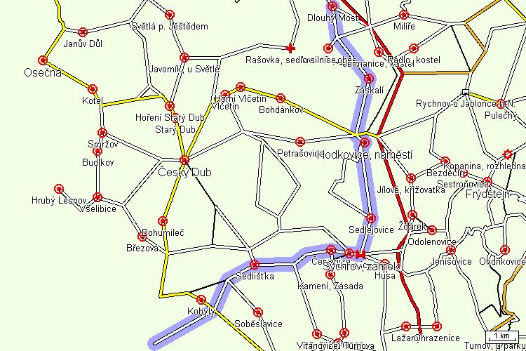 Mapa cyklotrasy