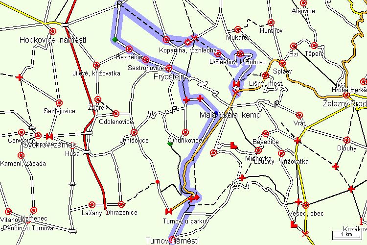 Mapa cyklotrasy Mapa cyklotrasy