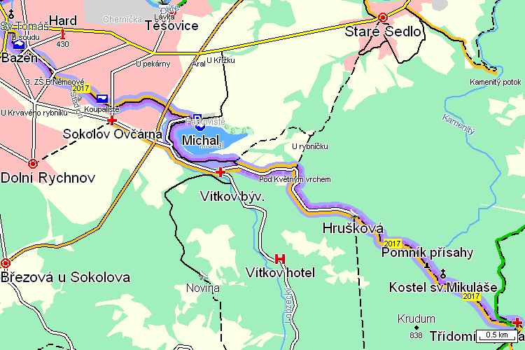 Mapa cyklotrasy
