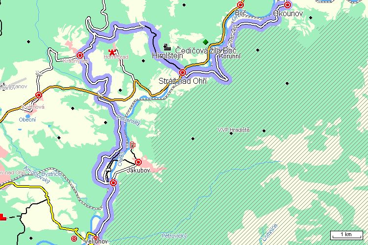 Mapa cyklotrasy