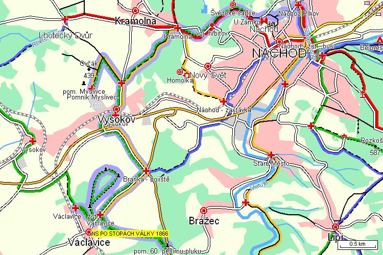Mapa cyklotrasy Mapa cyklotrasy