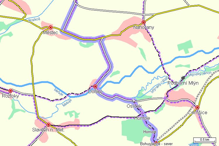 Mapa cyklotrasy Mapa cyklotrasy